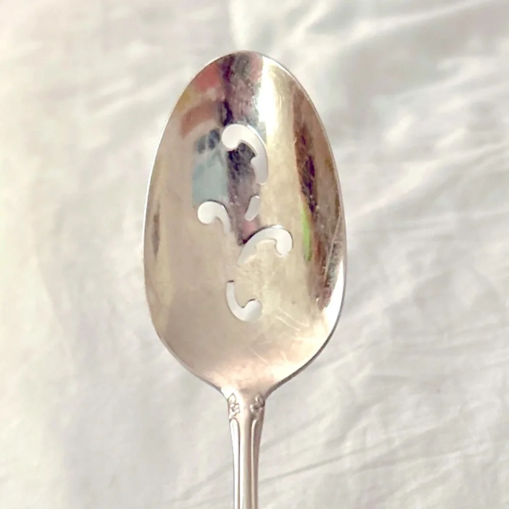 Oneida Chateau Pierced Serving Spoon 8 1/4